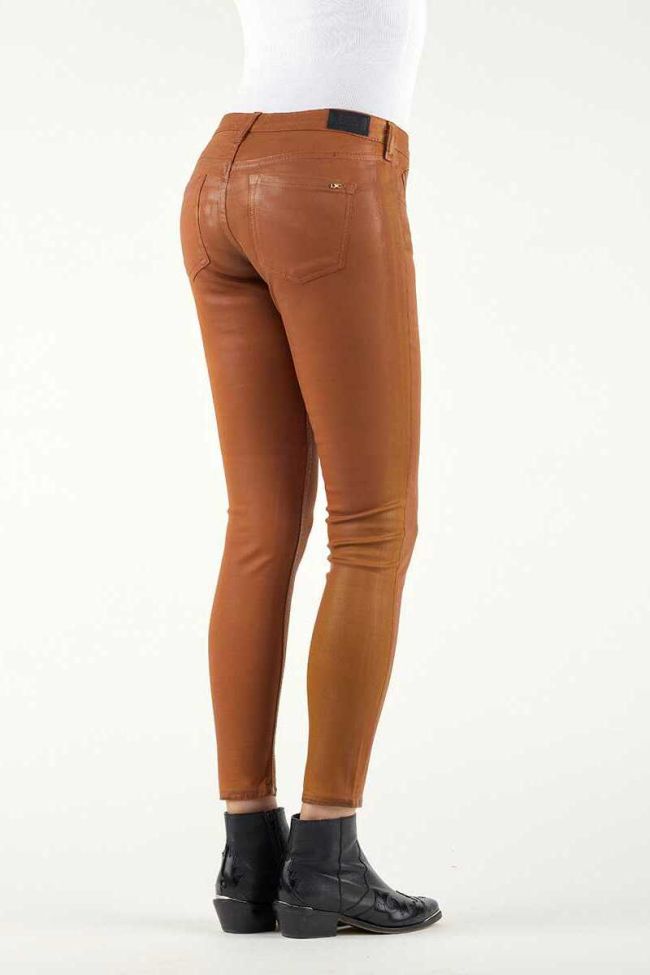 Jeans 300/16 Slim Lederoptik in Cognac