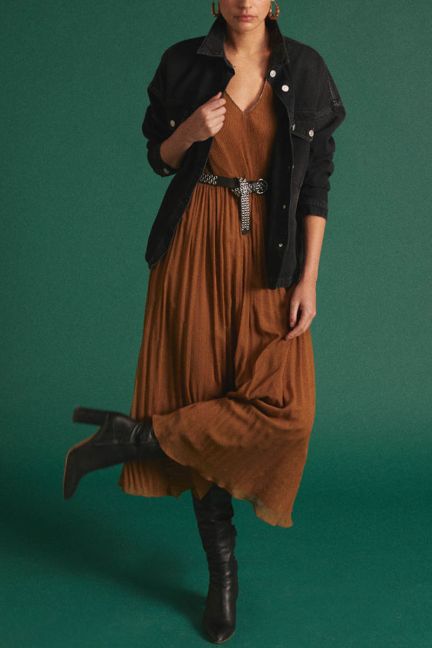 Langes kleid Toby in braun