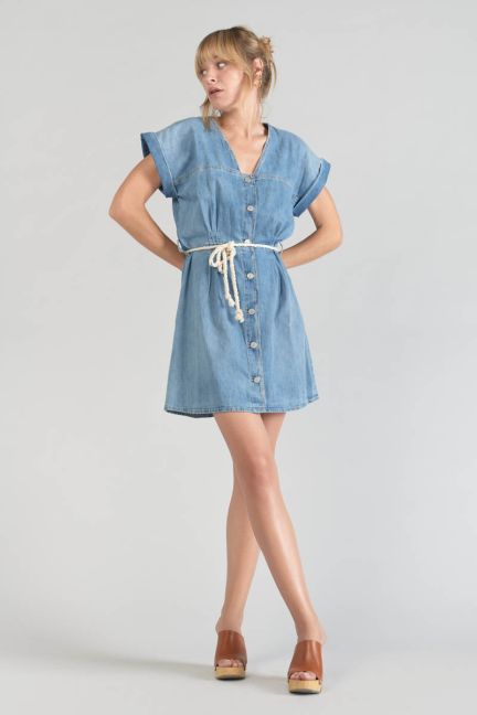 Kleid Eourres aus blauem Jeansstoff