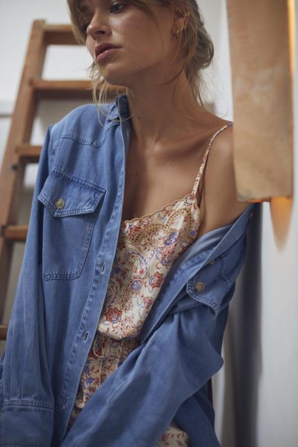 Bluse Neja aus Tencel in blau