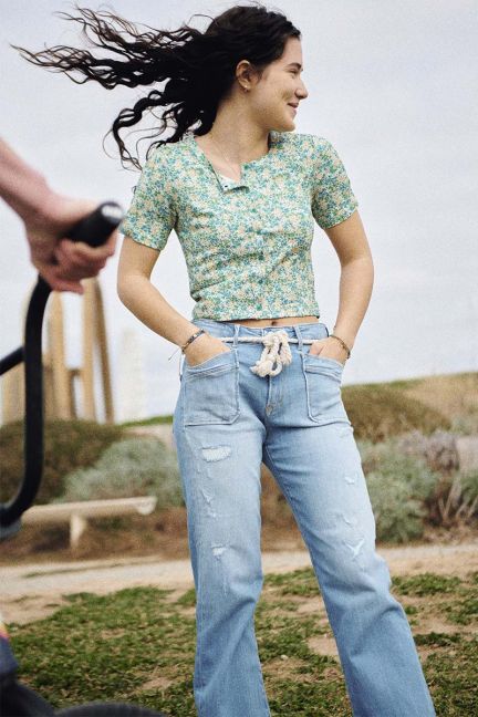 Jeans regular Precia 7/8 destroy blau Nr.4