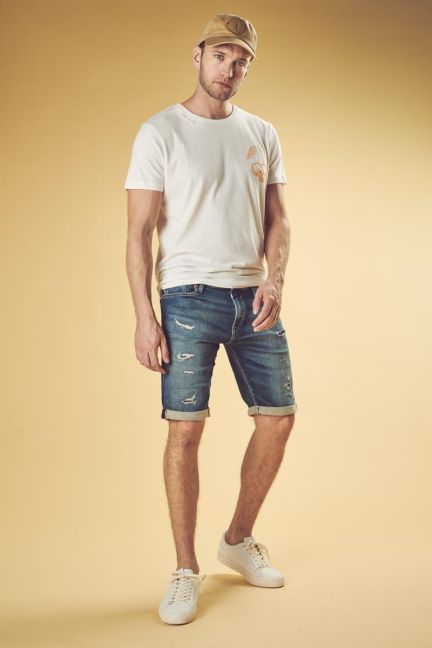 Bermuda Shorts Jogg Oc blau verwaschen destroyed