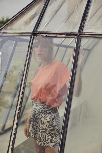 Lest Shorts aus Halbleinen mit Tiermotiv