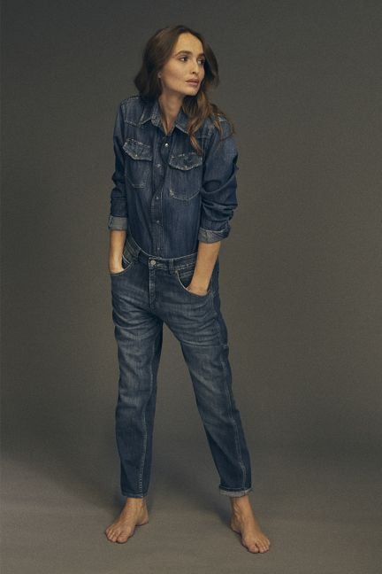 Jeans 400/60 girlfriend Kiss high waist vintage blau Nr.2