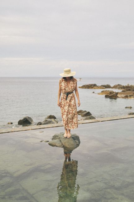 Langes kleid Joubarb in weiß