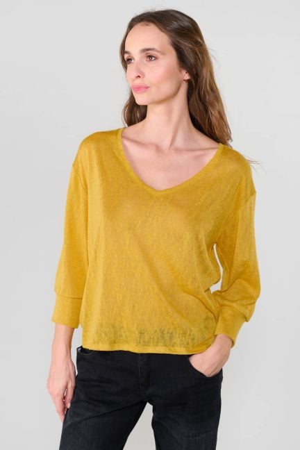 T-shirt Rondaan in gelb