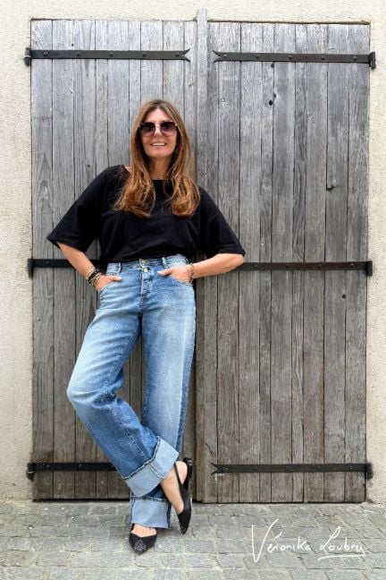 Jeans 400/28 wide leg Anastasia by Véronika Loubry high waist blau Nr.4