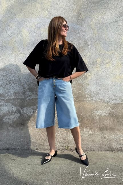 Vanessa blau denim Bermuda shorts by Véronika Loubry