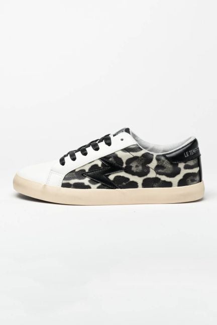 Sneakers Soho mit Leopardenmuster in Schwarz und Weiß 