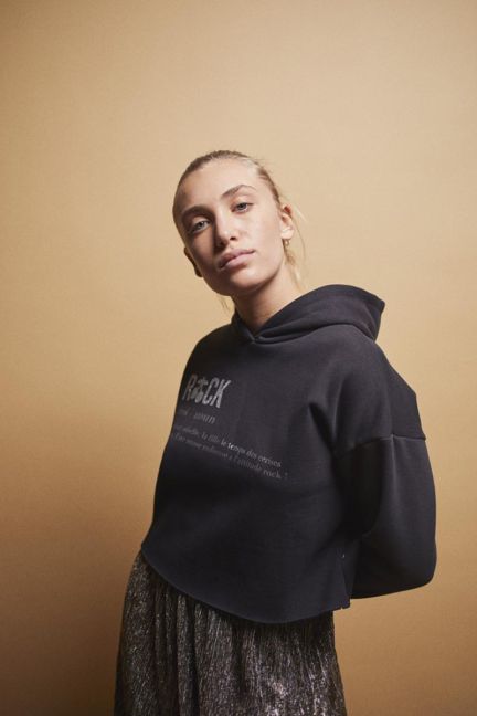 Kapuzen-sweatshirt Bendgi in schwarz