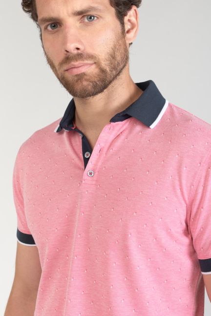 Polo-Shirt Novil aus rosafarbenem Jacquard