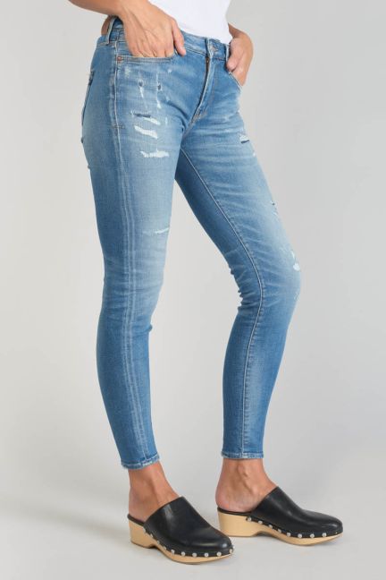 Dames power skinny 7/8 jeans destroy blau Nr.4