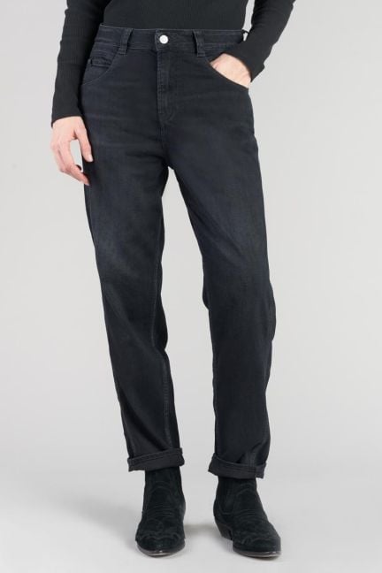 Jeans 400/60 girlfriend Basic high waist blau-schwarz Nr.1