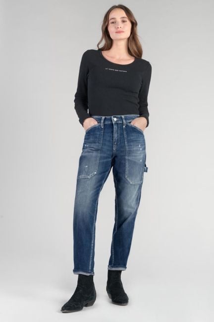 Jeans 400/60 girlfriend Union high waist 7/8 destroy blau Nr.3