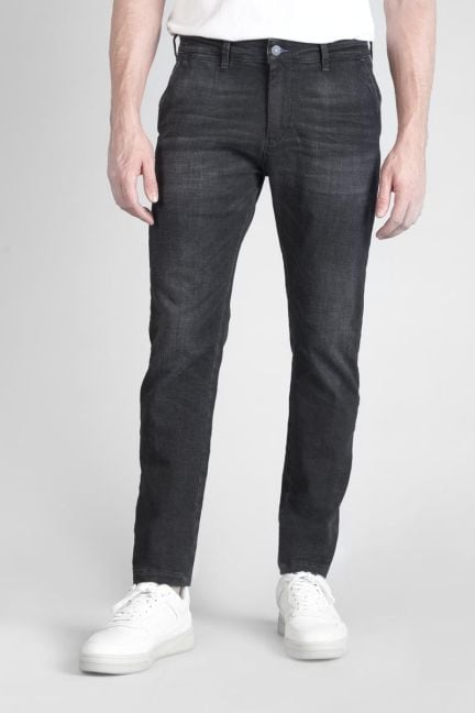 Dejean Chinohose aus schwarzem, verwaschenem Jeansstoff