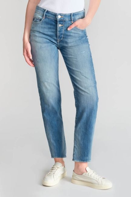 Jeans 400/18 mom Basic high waist 7/8 destroy blau Nr.4