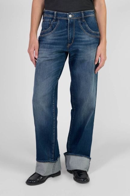 Jeans 400/28 wide leg Revers high waist blau Nr.2