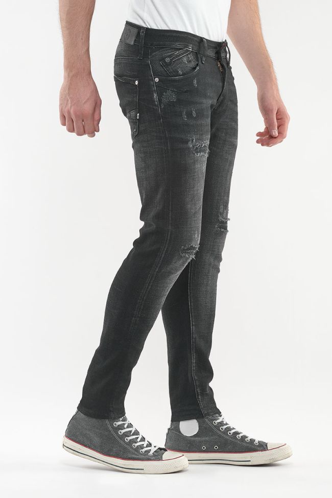 Jeans Power Skinny in Schwarz Destroy