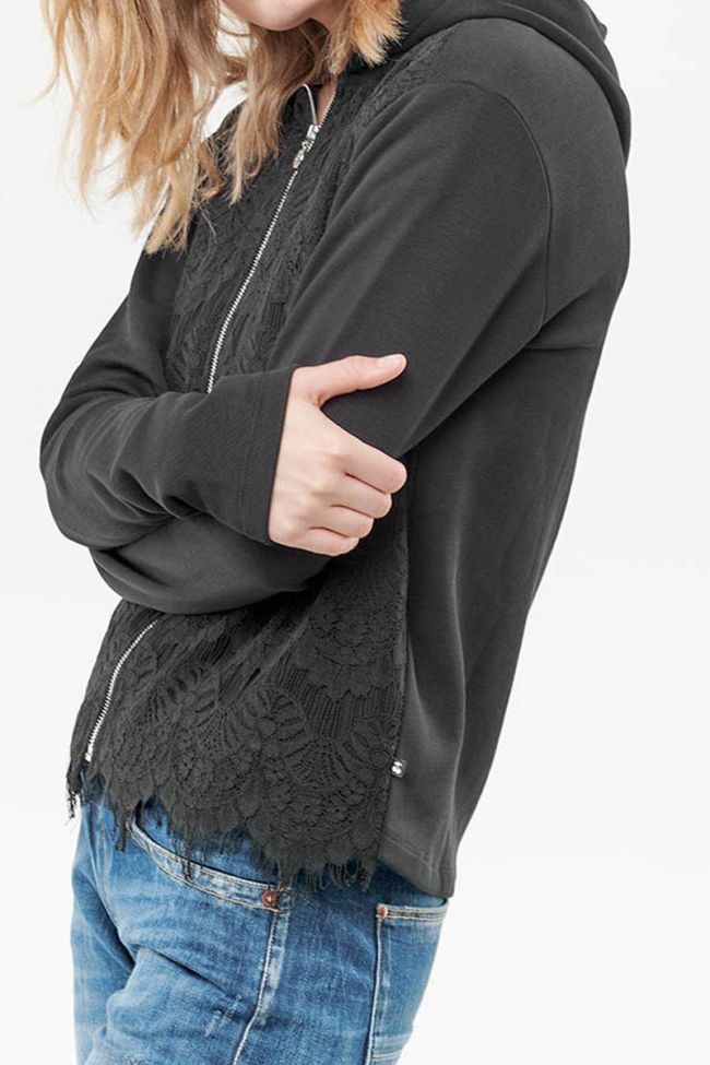 Kapuzen-sweatshirt Letto in schwarz