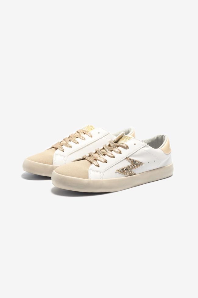 Sneakers Soho in Weiß mit goldenen Pailletten