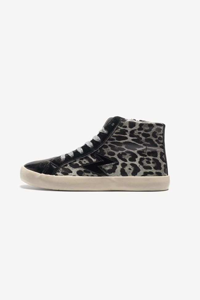 Sneakers High Soho mit Leopardenmuster in Schwarz und Grau