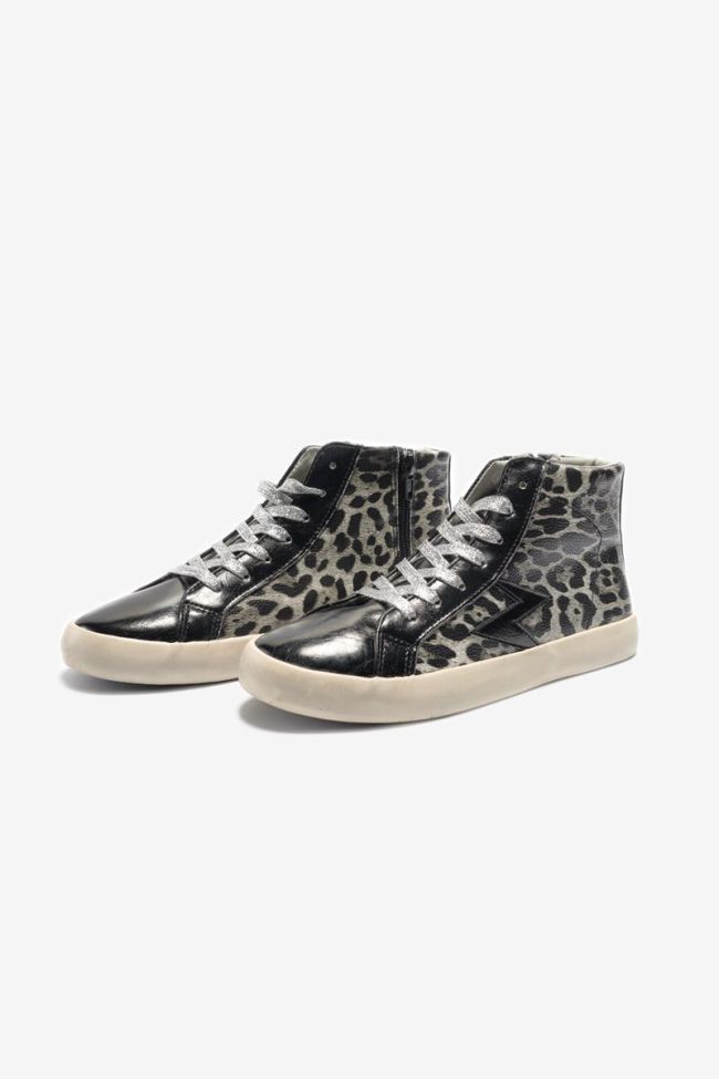 Sneakers High Soho mit Leopardenmuster in Schwarz und Grau
