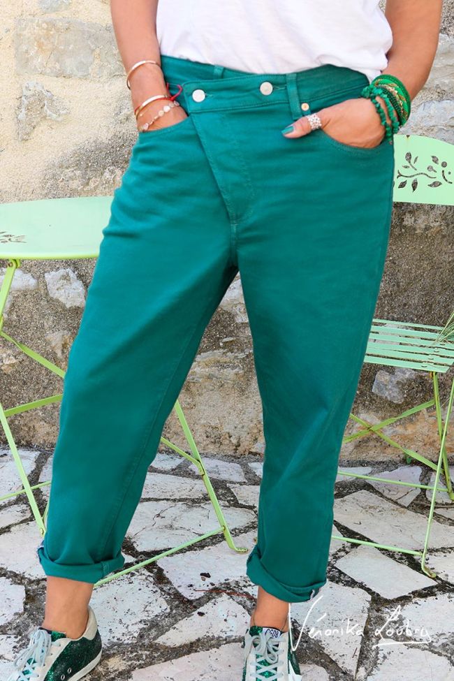 Mary boyfit jeans smaragdgrün by Véronika Loubry