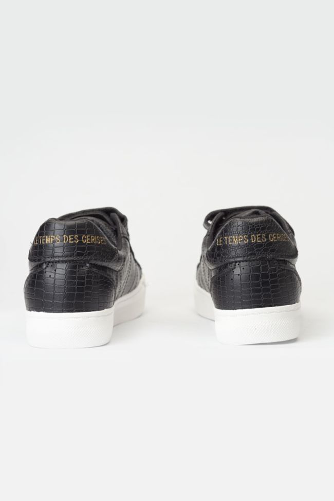 Sneakers Vic in Schwarz mit Python-Effekt