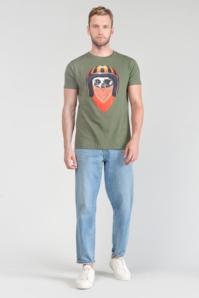 T-Shirt Veigar in khaki mit Druck