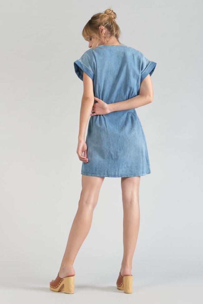 Kleid Eourres aus blauem Jeansstoff