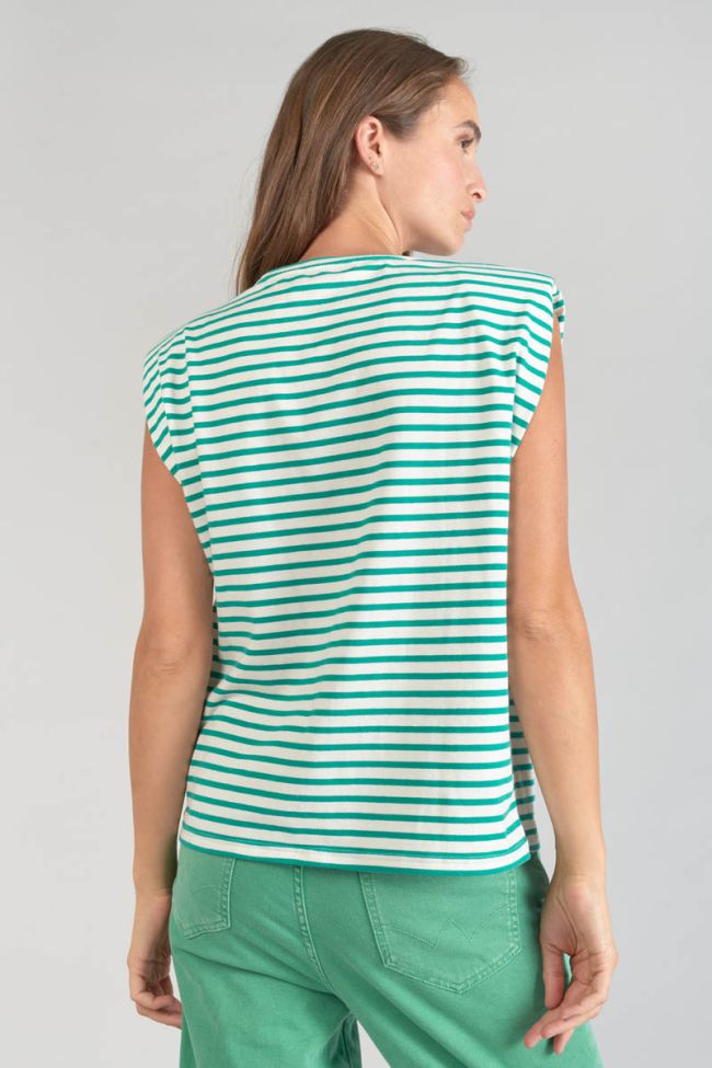 Ärmelloses T-Shirt Male mit grünen Streifen