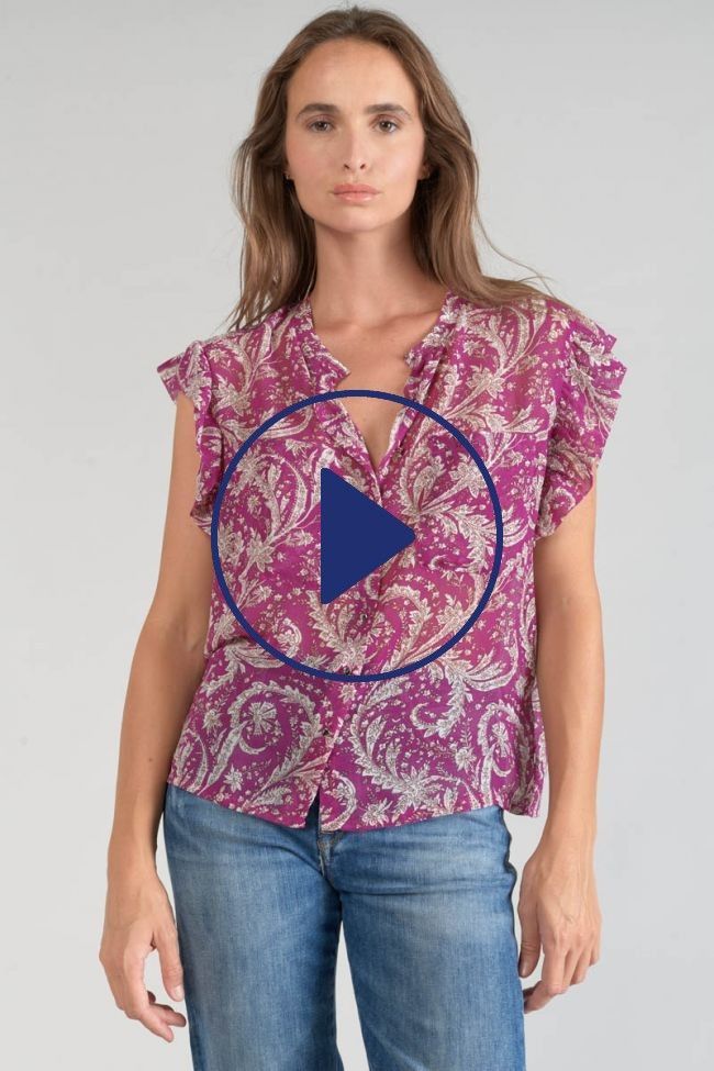 Bluse Suri in Violett mit Paisley-Muster