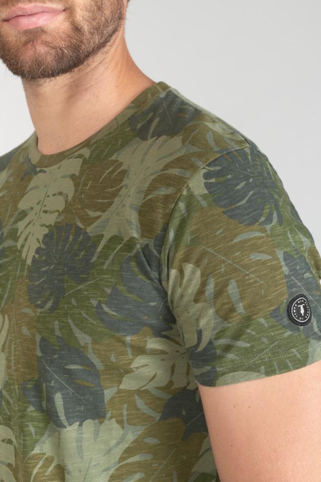 T-Shirt Jung mit Dschungelmuster in khaki