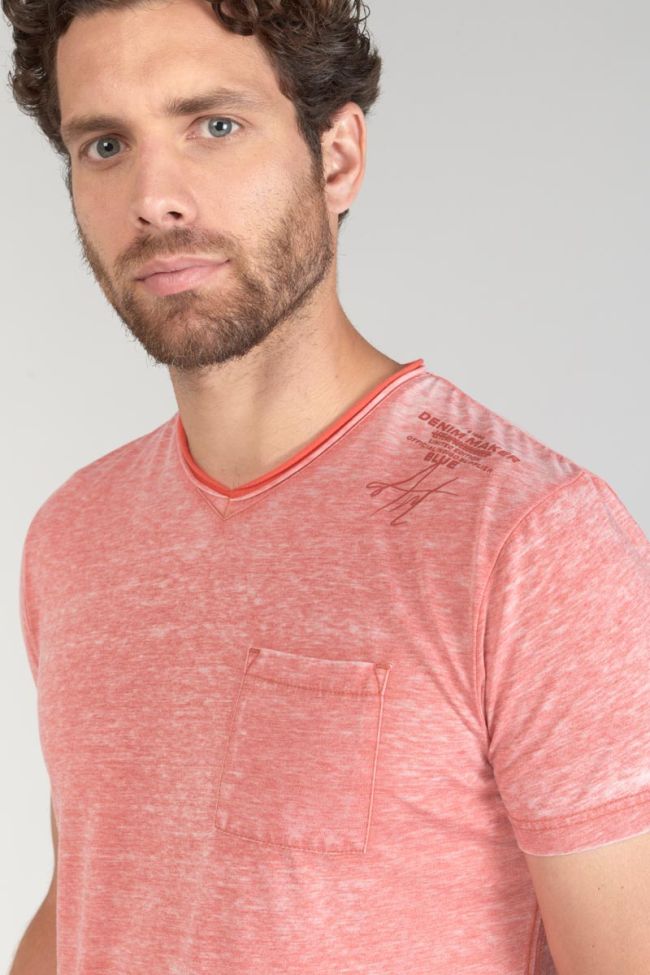 T-Shirt Mavoc in verwaschenem meliertem in rot