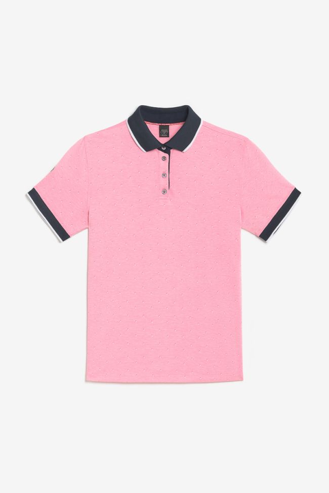 Polo-Shirt Novil aus rosafarbenem Jacquard