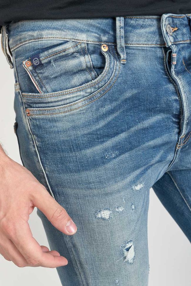 Perier 900/16 tapered 7/8 jeans destroy vintage blau Nr.4