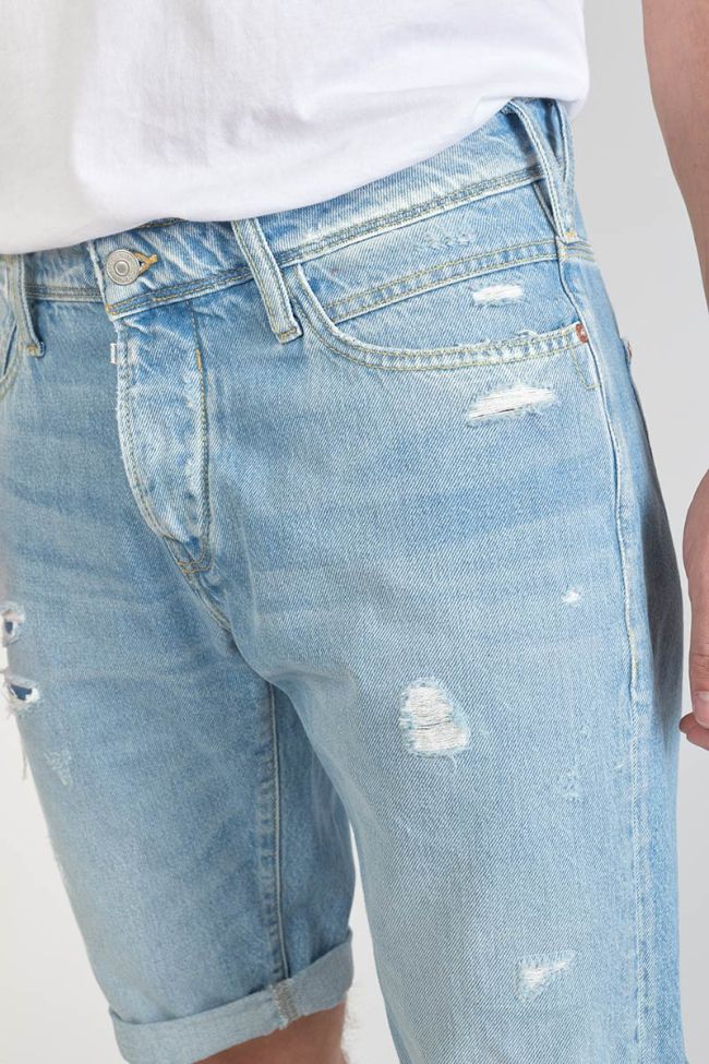 Bermuda-Shorts Laredo aus hellblauem Jeansstoff destroyed verwaschen