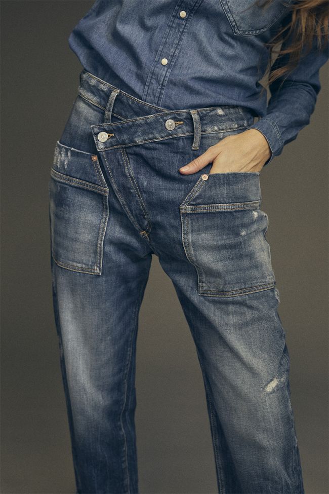 Cosy Pocket boyfit 7/8ème jeans destroy blau Nr.2