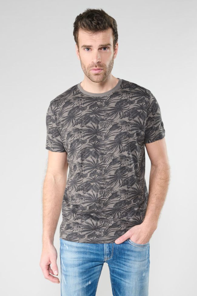 Vezir T-Shirt mit tropischem Muster grau