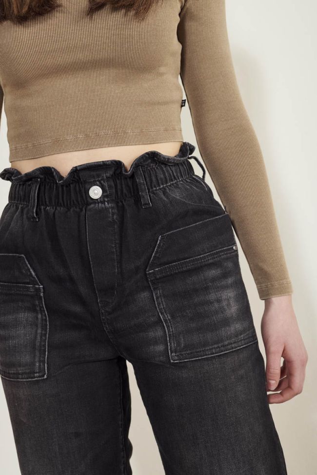 Jeans regular wide-leg Twin high waist schwarz Nr.1