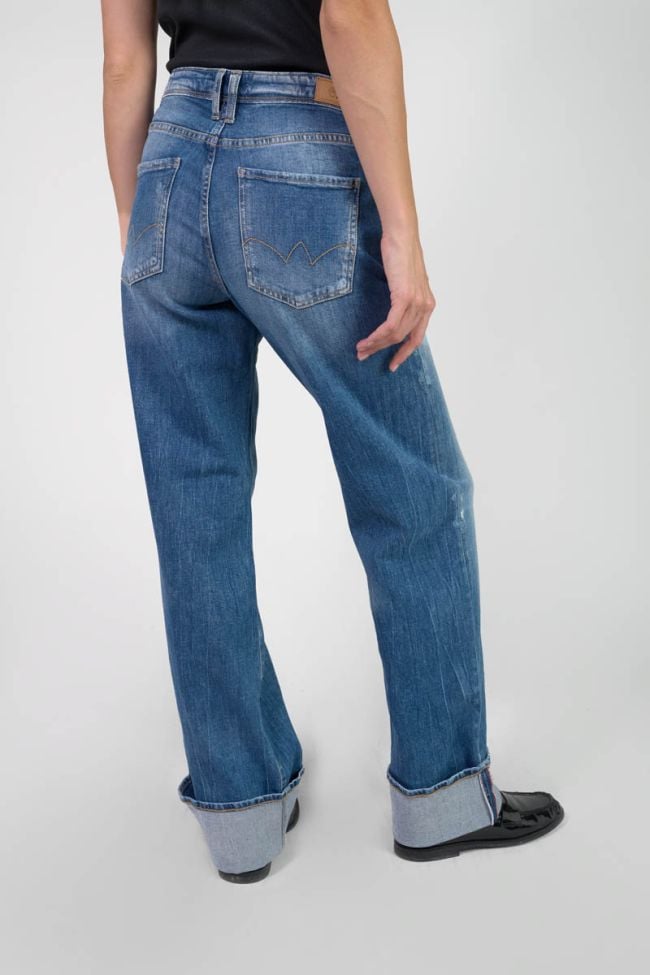Jeans 400/28 regular loose Revers high waist destroy blau Nr.3