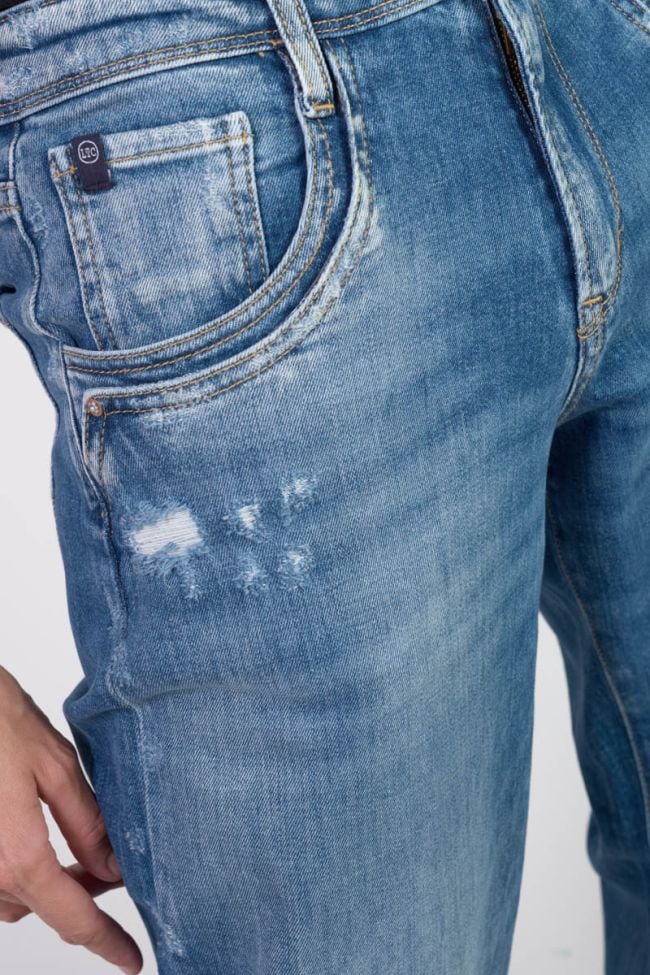 Jeans 400/28 regular loose Revers high waist destroy blau Nr.3