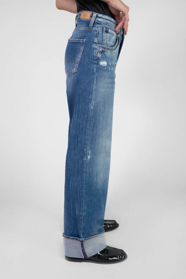 Jeans 400/28 regular loose Revers high waist destroy blau Nr.3