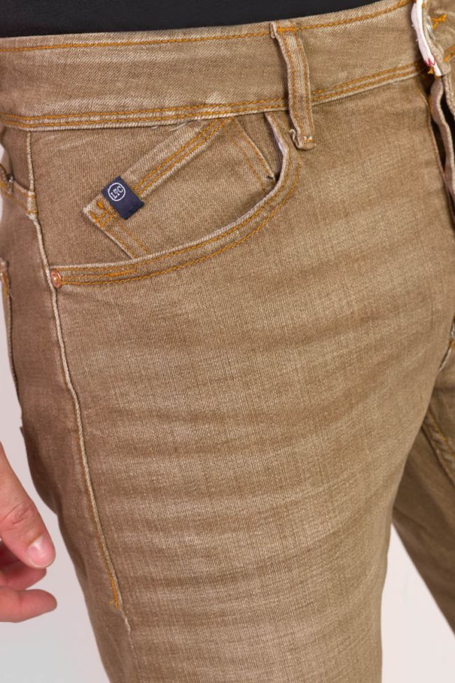 Jeans 700/11 slim Basic braun verwaschen