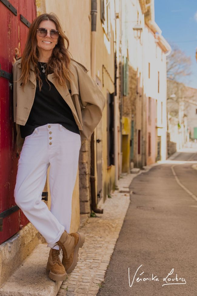James 400/60 girlfriend by Véronika Loubry Jeans High Waist weiß
