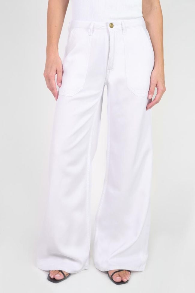 Jeans tencel wide leg Victoria high waist  Weiß