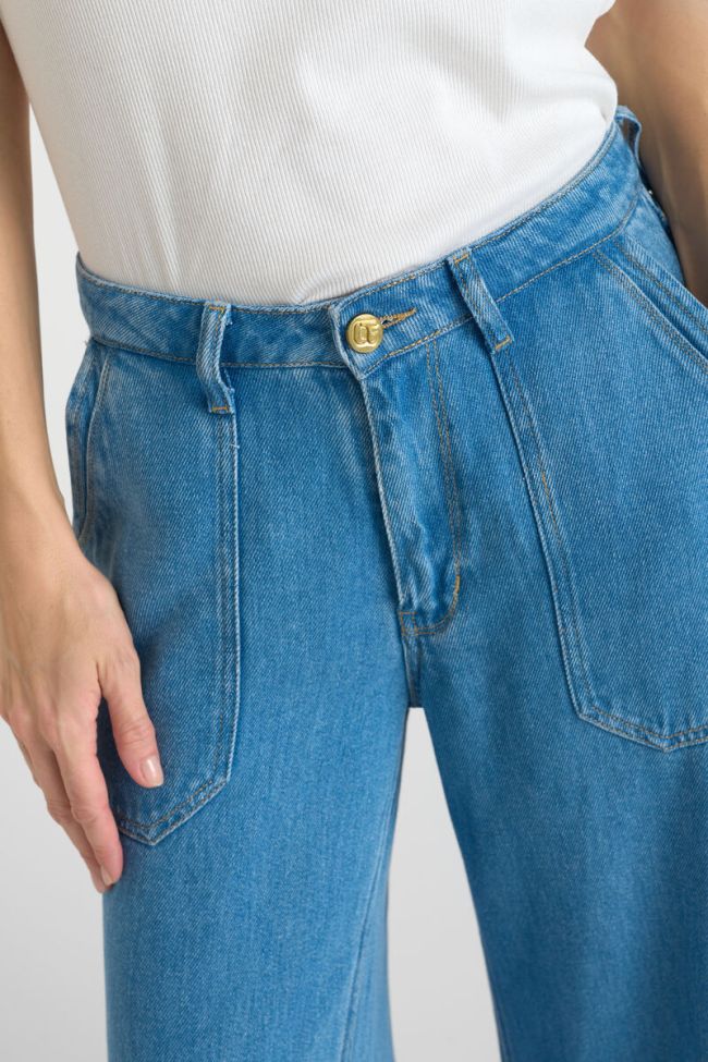 Jeans tencel wide leg Victoria high waist blau