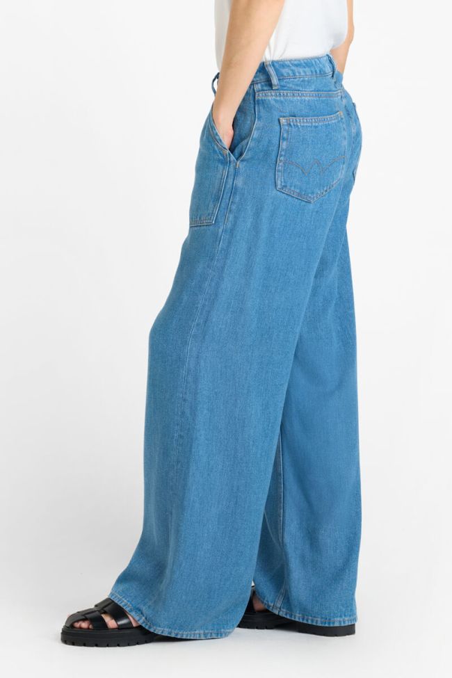 Jeans tencel wide leg Victoria high waist blau