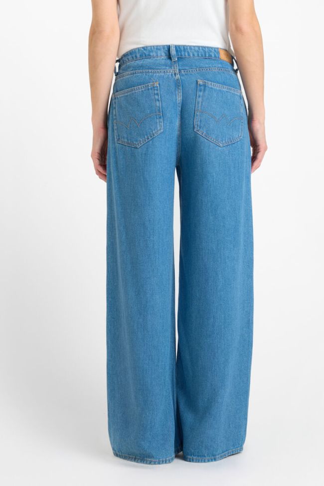 Jeans tencel wide leg Victoria high waist blau