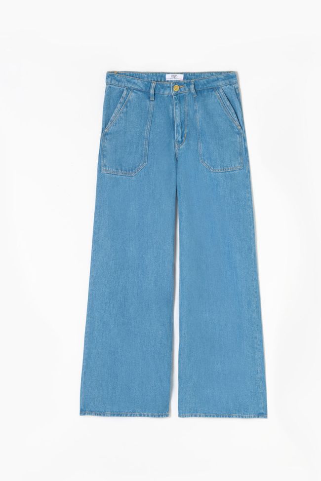 Jeans tencel wide leg Victoria high waist blau
